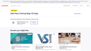 
                            8. Safe Pass Training Sligo 7th Sept Tickets, Fri 7 Sep 2018 at 08:00 ...