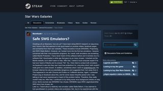 
                            6. Safe SWG Emulators? :: Star Wars Galaxies General Discussions