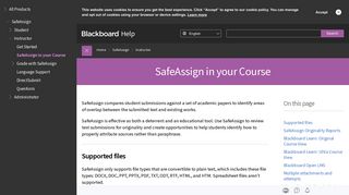 
                            7. SafeAssign in your Course | Blackboard Help