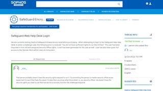 
                            7. Safeguard Web Help Desk Login - Forum - SafeGuard Encryption ...