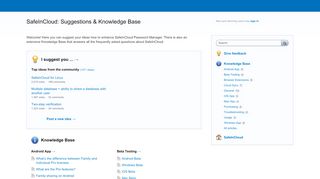 
                            6. SafeInCloud: Suggestions & Knowledge Base