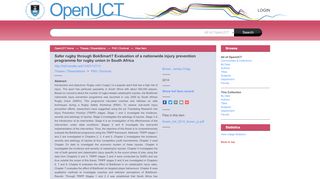 
                            13. Safer rugby through BokSmart? Evaluation of a nationwide injury ...