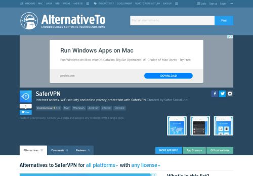 
                            12. Safer VPN Alternatives and Similar Software - AlternativeTo.net