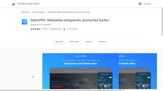 
                            11. SaferVPN- Webseiten entsperren, anonymes Surfen - Google Chrome