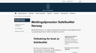 
                            2. SafeSeaNet Norway - Kystverket