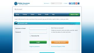 
                            5. Safety Insurance | My Account: Login