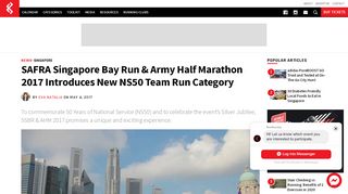 
                            1. SAFRA Singapore Bay Run & Army Half Marathon 2017 Introduces ...