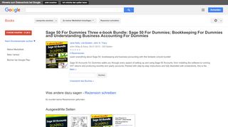 
                            9. Sage 50 For Dummies Three e-book Bundle: Sage 50 For Dummies; ... - Google Books-Ergebnisseite