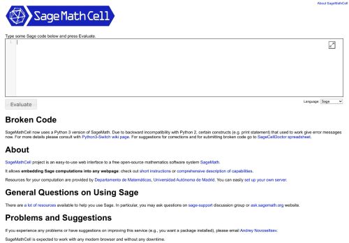 
                            4. Sage Cell Server - SageMath