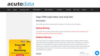 
                            7. Sage CRM - First CRM login takes very long time - Acute Data Systems