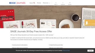 
                            3. SAGE Journals 30-Day Free Access Offer : SAGE Journals