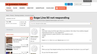 
                            6. Sage Line 50 not responding | UK Business Forums