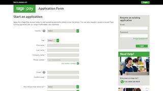 
                            1. Sage Pay Online - Start an application