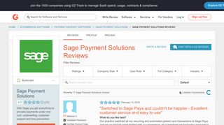 
                            12. Sage Payment Solutions Reviews 2018 | G2 Crowd