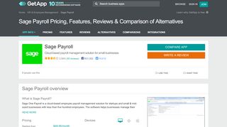 
                            12. Sage Payroll Pricing, Features, Reviews & Comparison of ... - GetApp