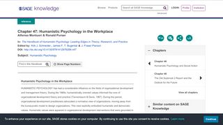 
                            4. SAGE Reference - Humanistic Psychology in the Workplace