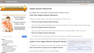 
                            6. Sagem Router Passwords - Port Forward