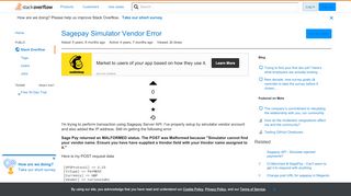 
                            11. Sagepay Simulator Vendor Error - Stack Overflow