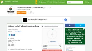 
                            5. Sahara India Pariwar Customer Care, Complaints and Reviews