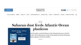
                            11. Saharan dust feeds Atlantic Ocean plankton - Scientific American