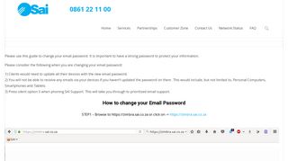 
                            4. SAI Mail Service - How to Change your Email Password - SAI