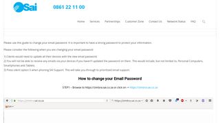 
                            12. SAI Mail Service - How to Change your Email Password - SAI