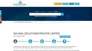 
                            4. SAI MAIL SOLUTIONS PRIVATE LIMITED - Company, directors and ...