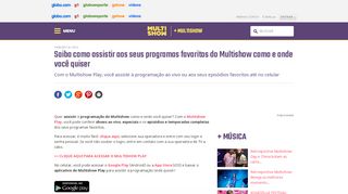 
                            2. Saiba como assistir aos seus programas favoritos do Multishow como ...