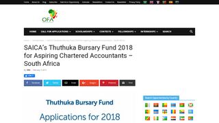 
                            11. SAICA's Thuthuka Bursary Fund 2018 for Aspiring Chartered ...