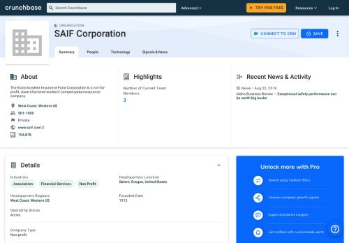 
                            7. SAIF Corporation | Crunchbase