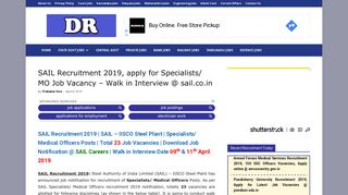
                            6. SAIL Recruitment 2019, 72 Surveyor & Other Job Vacancies, Apply ...