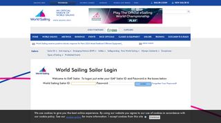 
                            11. Sailor Log-in - Login : Sailors | World Sailing