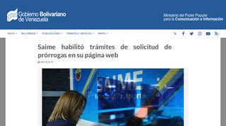 
                            8. Saime habilitó trámites de solicitud de prórrogas en su página web ...