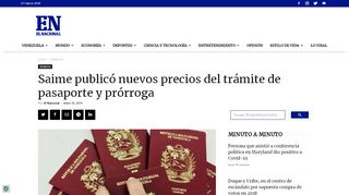 
                            6. Saime publicó nuevos precios del trámite de pasaporte y prórroga