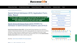 
                            7. Sainik School Admission 2019, Application Form, Date, Result