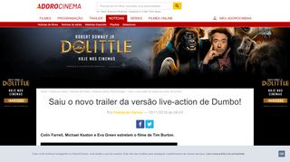 
                            9. Saiu o novo trailer da versão live-action de Dumbo! - Notícias de ...