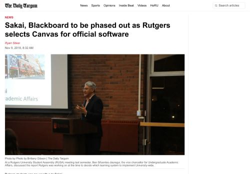 
                            7. Sakai, Blackboard to be phased out as Rutgers selects Canvas for ...