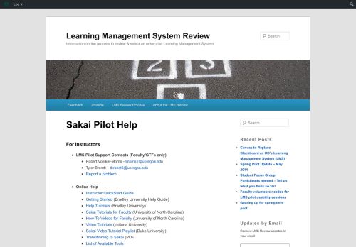 
                            13. Sakai Pilot Help | Learning Management System Review - UO Blogs