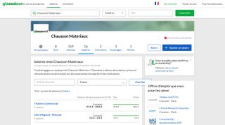 
                            7. Salaires de Chausson Materiaux | Glassdoor.fr
