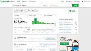 
                            6. Salary: Customer Service Advisor | Glassdoor