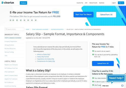 
                            13. Salary Slip - Sample Format, Importance & Components - ClearTax