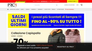 
                            3. Saldi tutti i Giorni con Pricy! Abbigliamento Firmato in Sconto fino al 90%