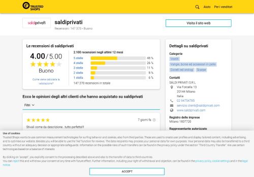 
                            6. saldiprivati.com Recensioni dei clienti | Trusted Shops