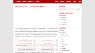 
                            13. Saldo Alelo - Como conferir? - Central: Acessar, Entrar e Login