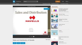 
                            12. Sales and distribution of Havells - SlideShare