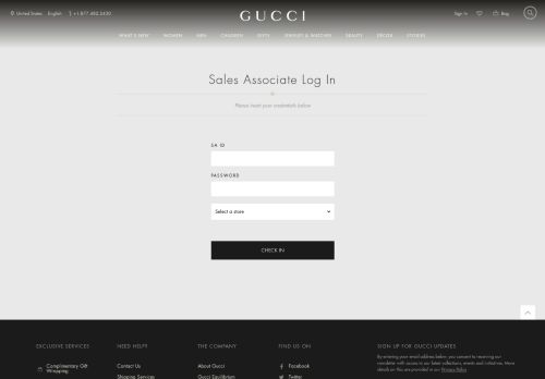 
                            5. Sales Associate Log In - Gucci