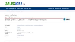 
                            11. Sales Exec - Leinster - Telematics Industry - Sales Jobs Ireland