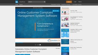 
                            8. Salesbabu Online Customer Complaint Management System Software