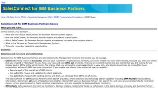 
                            2. SalesConnect for IBM Business Partners basics