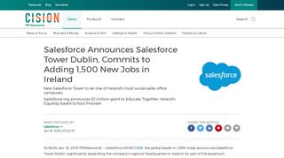 
                            13. Salesforce Announces Salesforce Tower Dublin, Commits to Adding ...